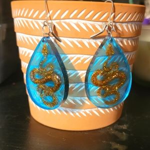 Acrylic resin earrings